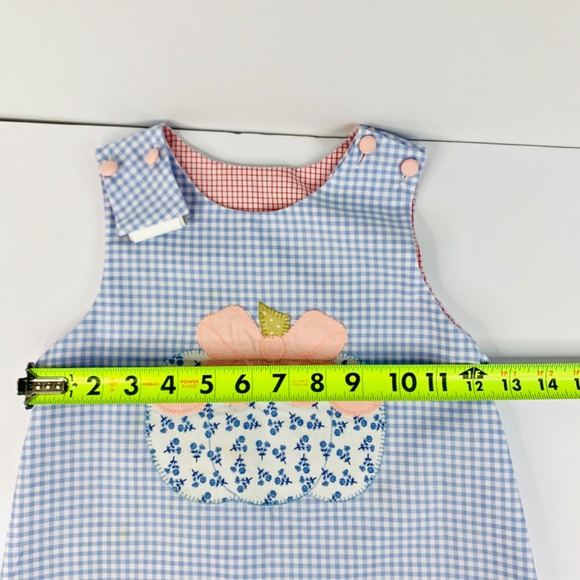 Christmas Santa/Pumpkin red/blue Gingham reversible A-line scallop jumper dress - Picture 11 of 14